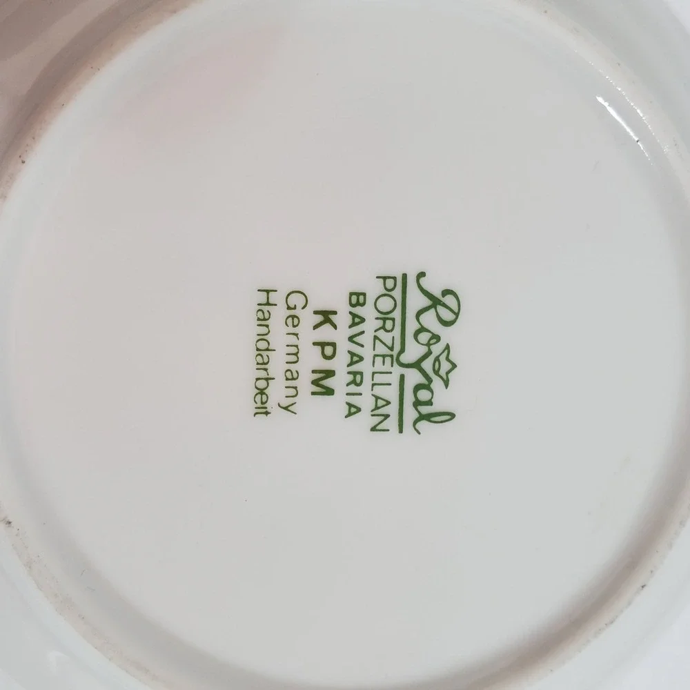 Royal Porzellan Bavaria KPM Coasters Set of 6 White Black Germany 4in Landmarks